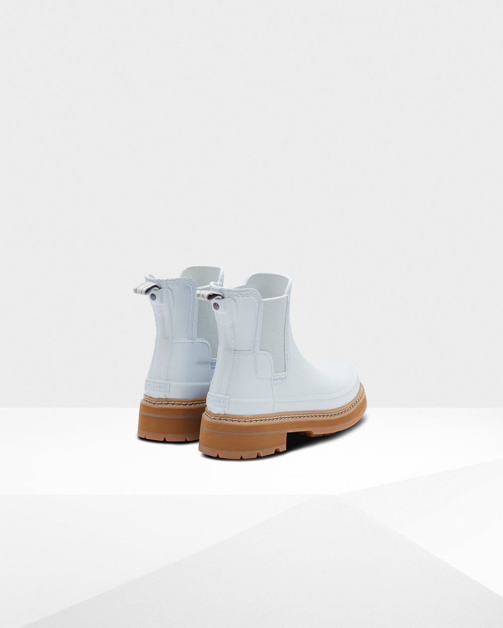 Women Hunter Refined Stitch Detail | Chelsea Boots White | NZ-26804-APND